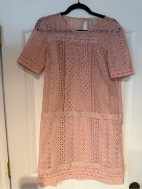 Sundance Blush Eyelet Lace Midi Dress